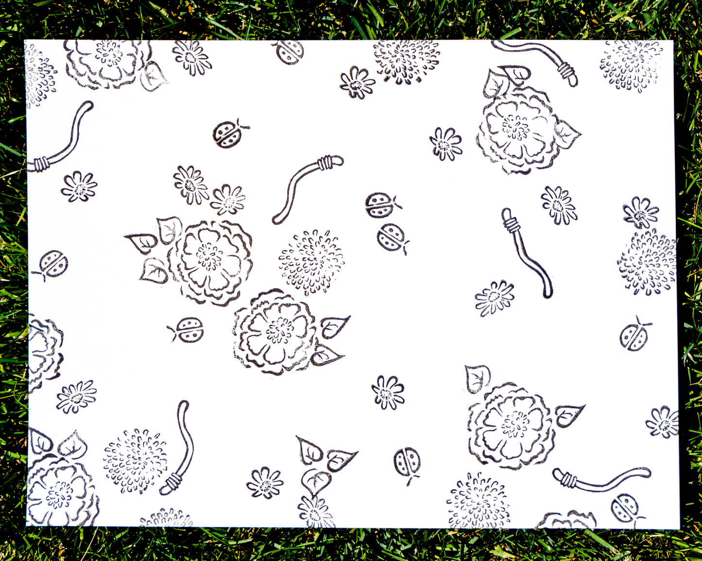 Hand Stamped Coloring and Painting Sheets